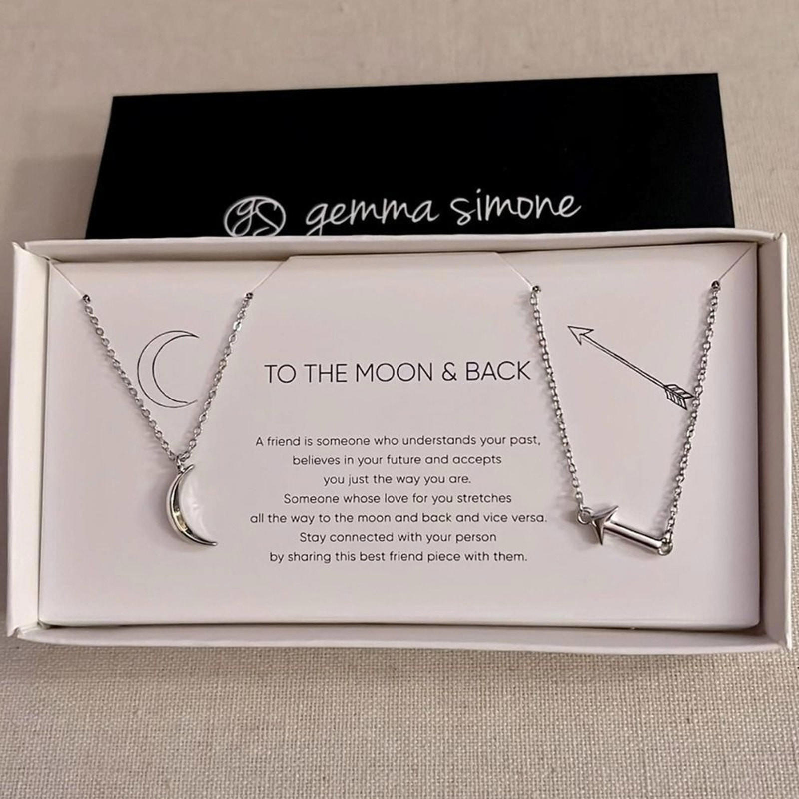 Gemma Simone To The Moon And Back Set Of Necklaces Nib 55$